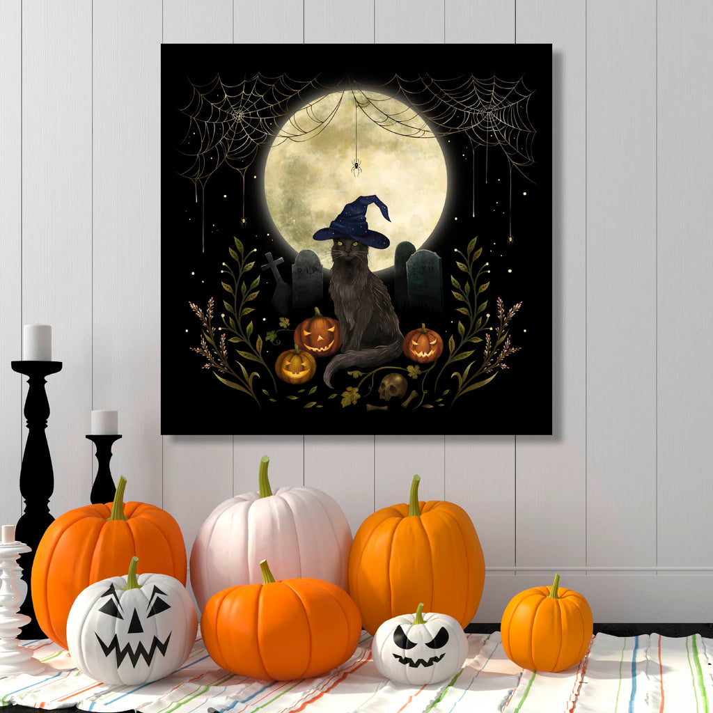 Halloween Cat Gallery-Wrapped Canvas Wall Art