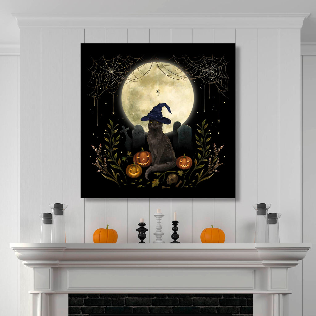 Halloween Cat Gallery-Wrapped Canvas Wall Art