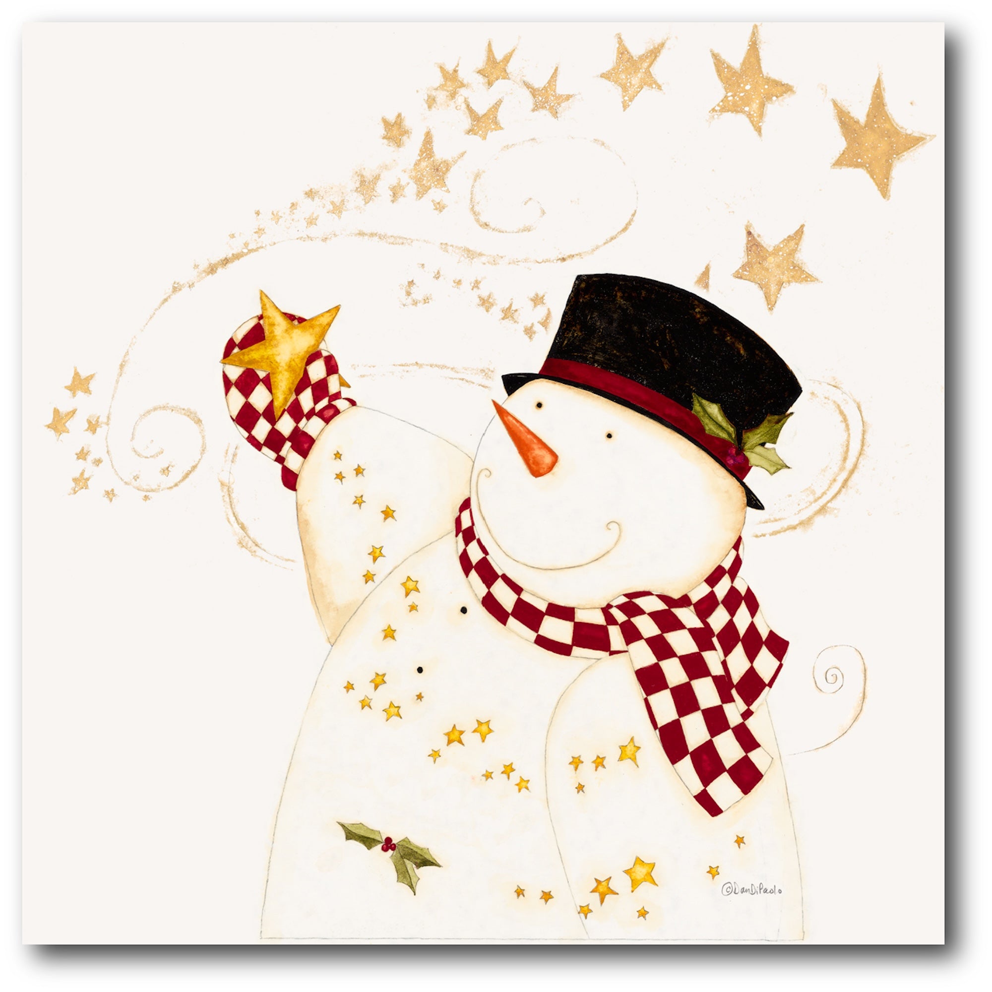 Snowman Star II Gallery-Wrapped Canvas Wall Art