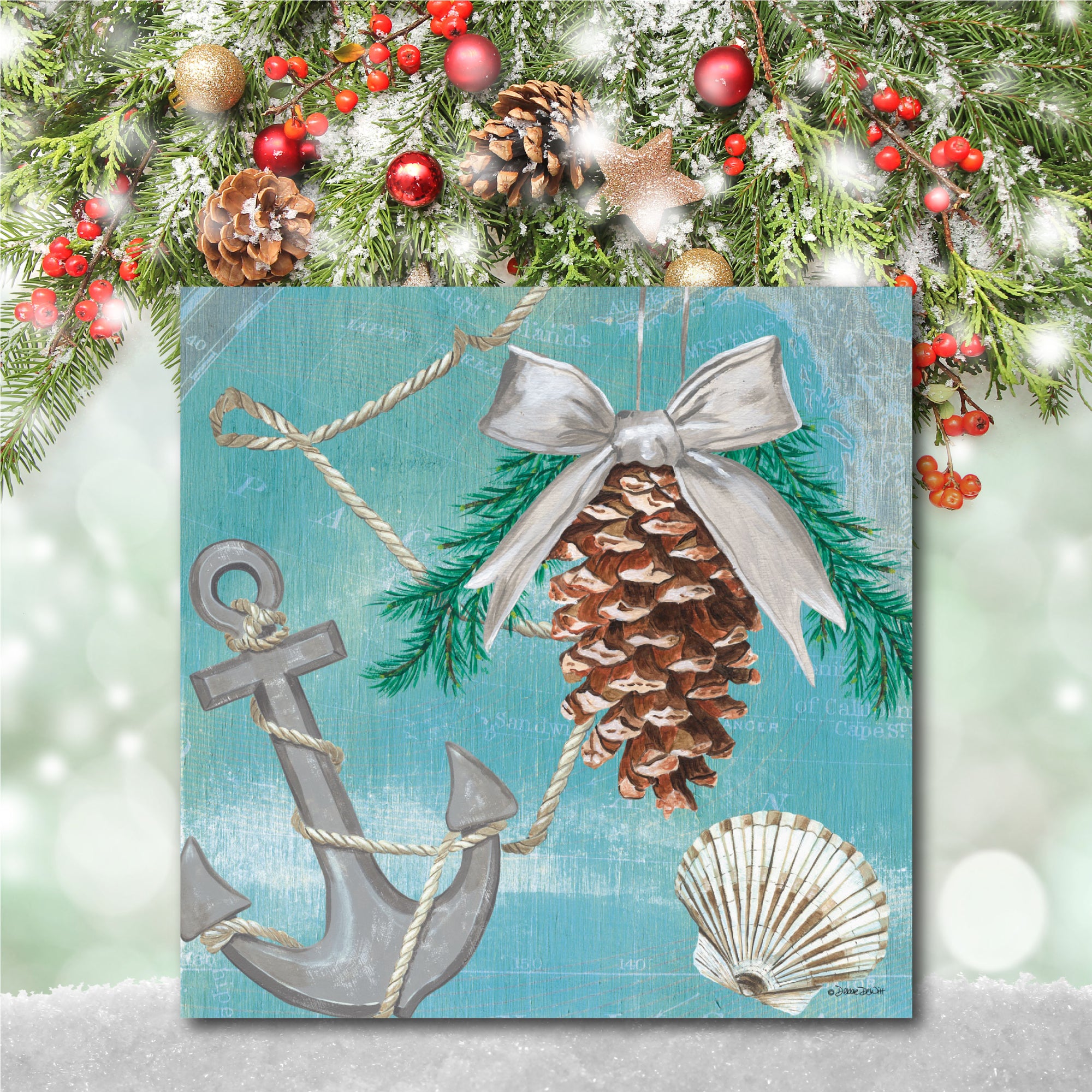 Christmas by the Sea I Gallery-Wrapped Canvas Wall Art