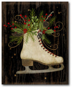 Ice Skate Floral Gallery-Wrapped Canvas Wall Art
