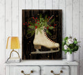 Ice Skate Floral Gallery-Wrapped Canvas Wall Art