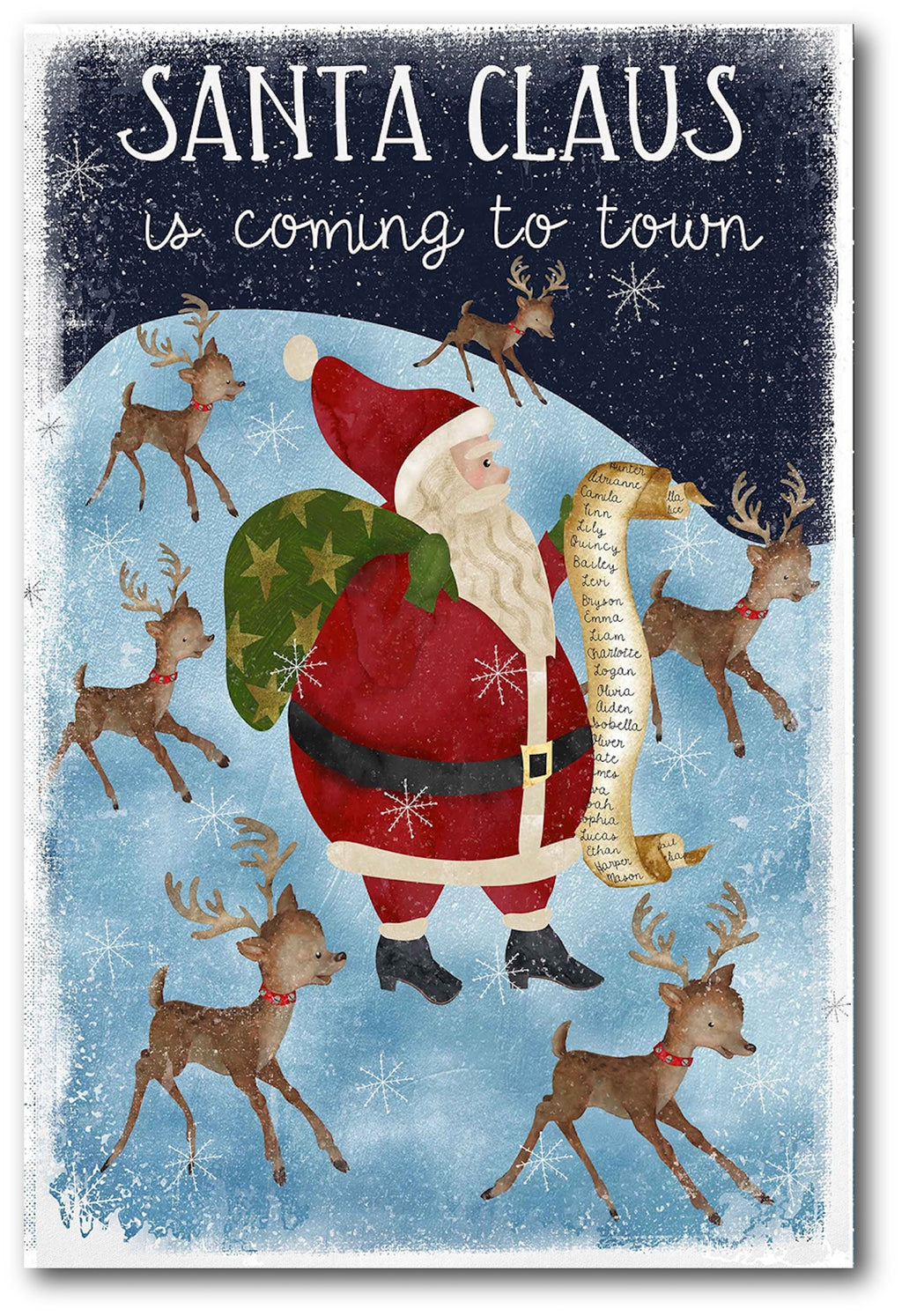 Santa Claus Coming to Town Gallery-Wrapped Canvas Wall Art