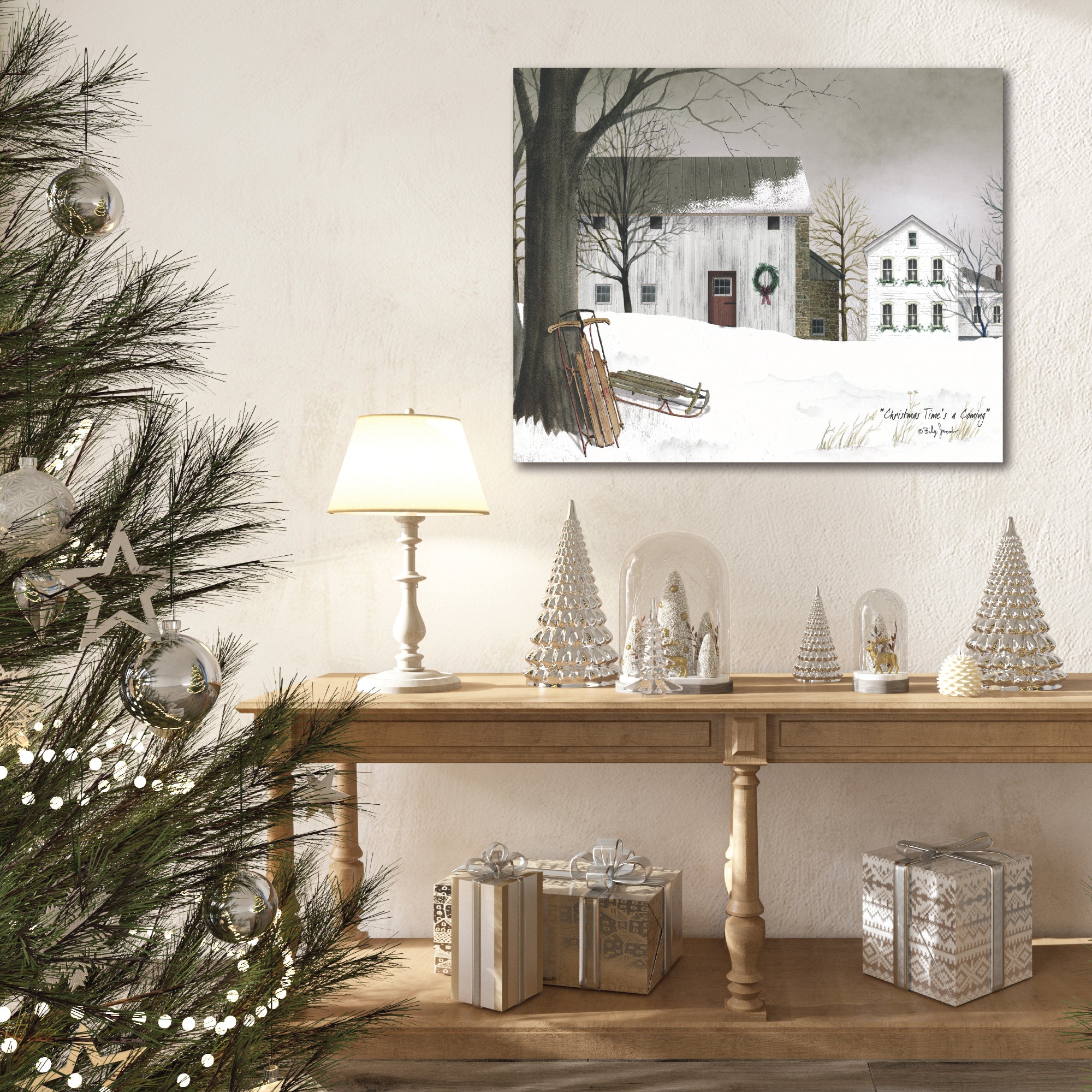 Go Sledding Gallery-Wrapped Canvas Wall Art