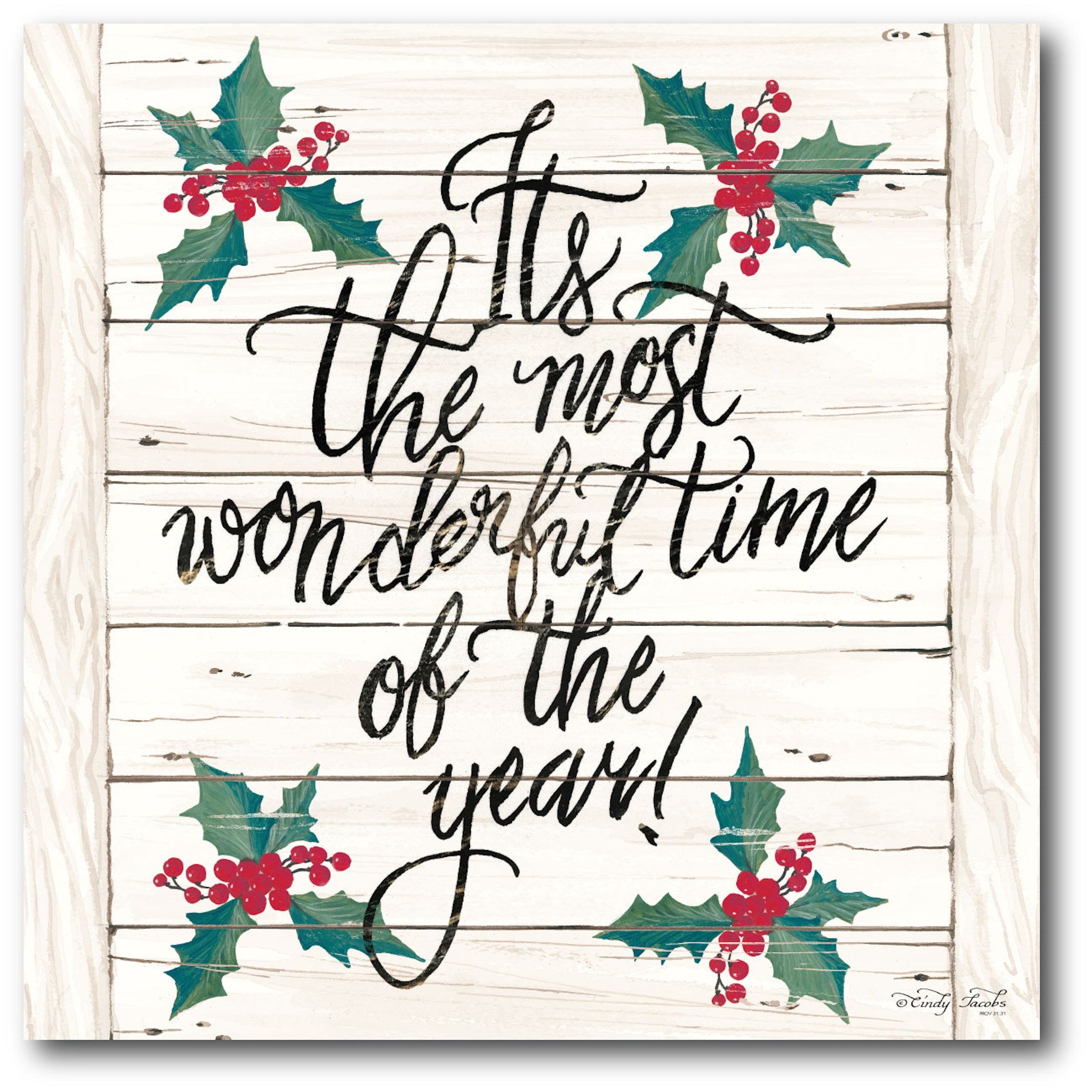 Wonderful Time Holly Gallery-Wrapped Canvas Wall Art