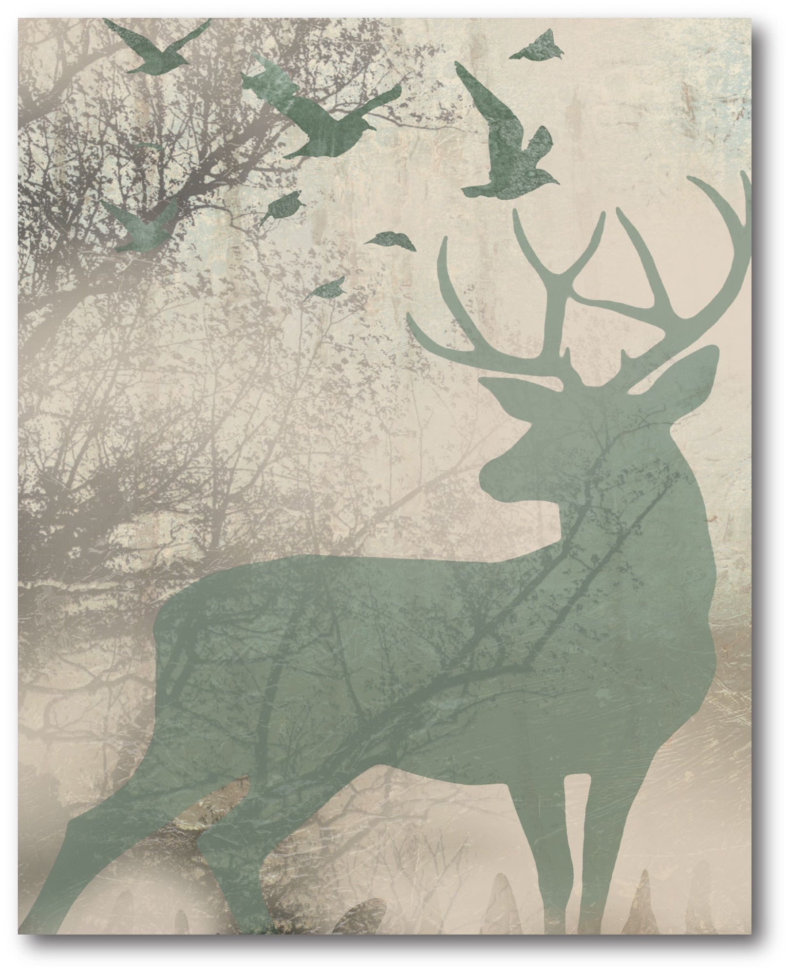 Golden Reindeer I Gallery-Wrapped Canvas Wall Art