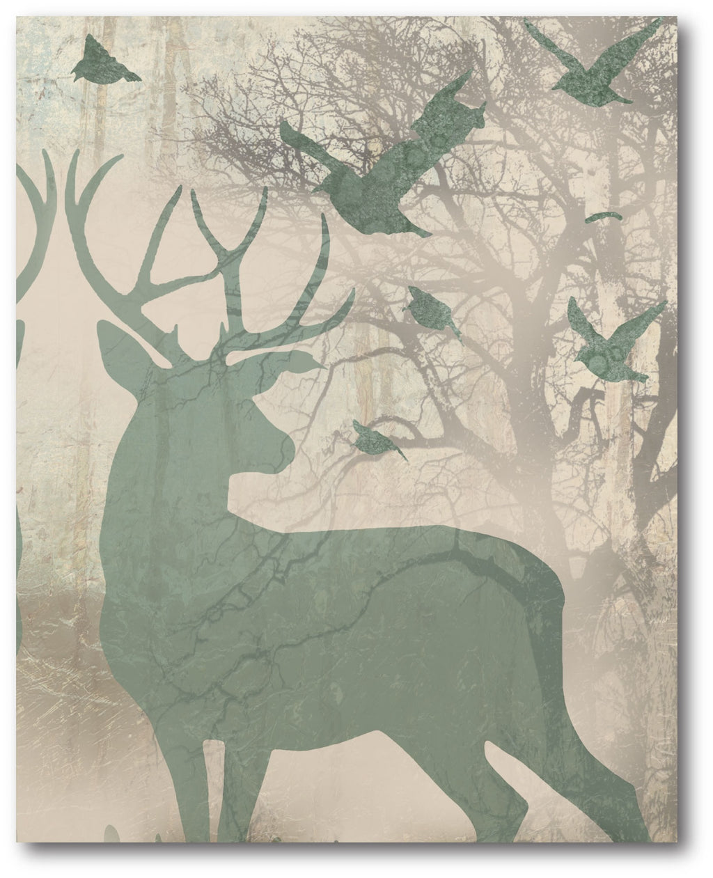 Golden Reindeer II Gallery-Wrapped Canvas Wall Art