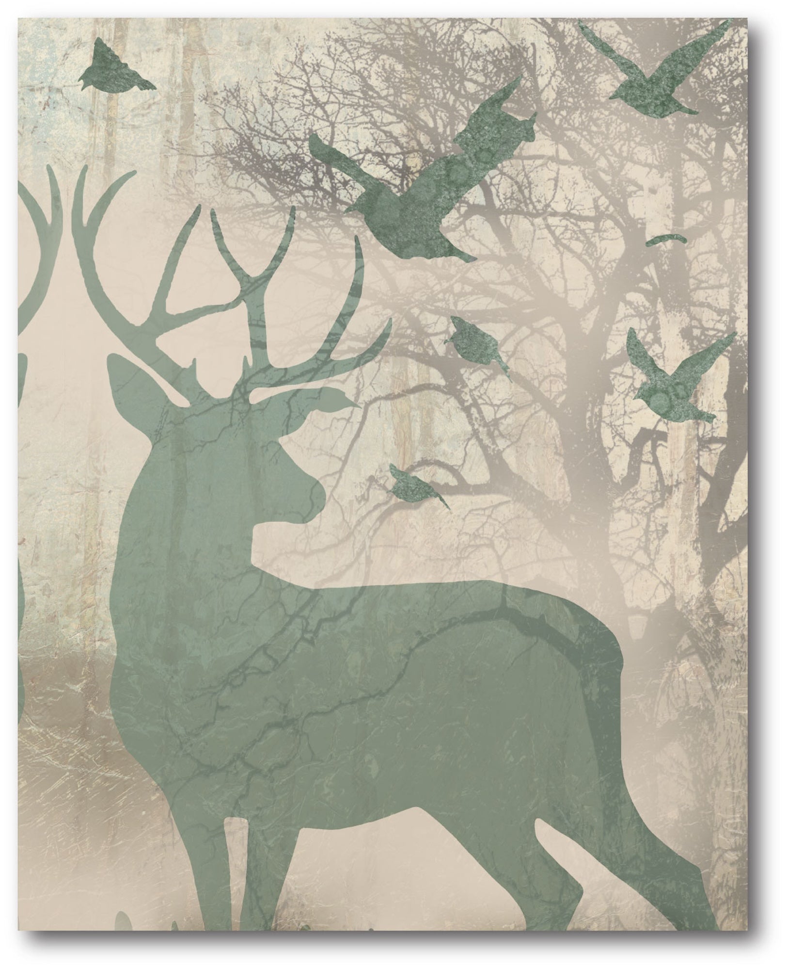 Golden Reindeer II Gallery-Wrapped Canvas Wall Art
