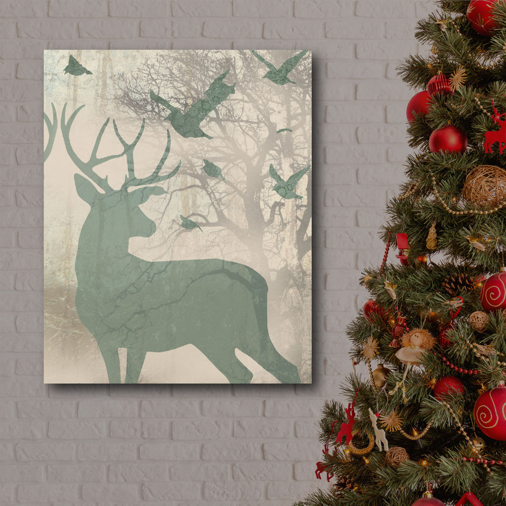 Golden Reindeer II Gallery-Wrapped Canvas Wall Art