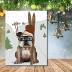 Skiing Bulldog Gallery-Wrapped Canvas Wall Art