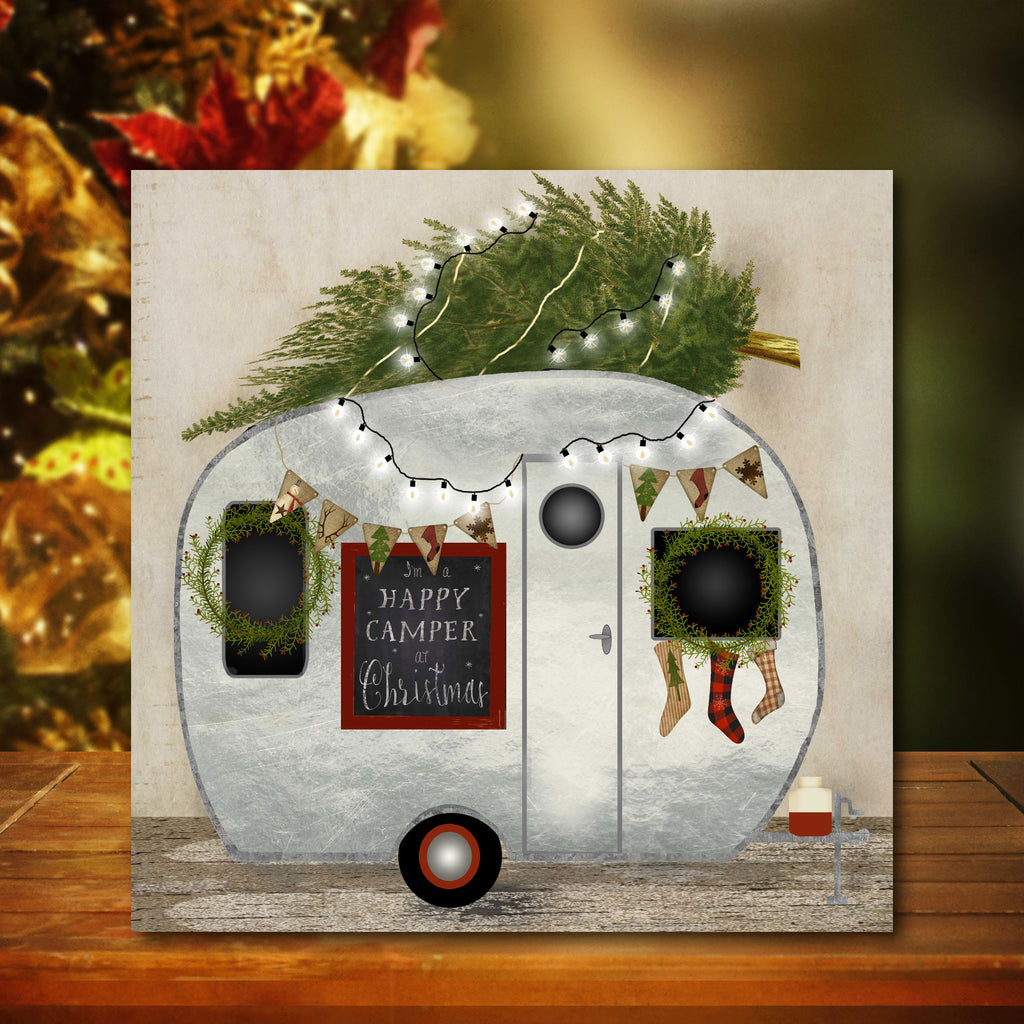Merry Christmas Snowman Gallery-Wrapped Canvas Wall Art