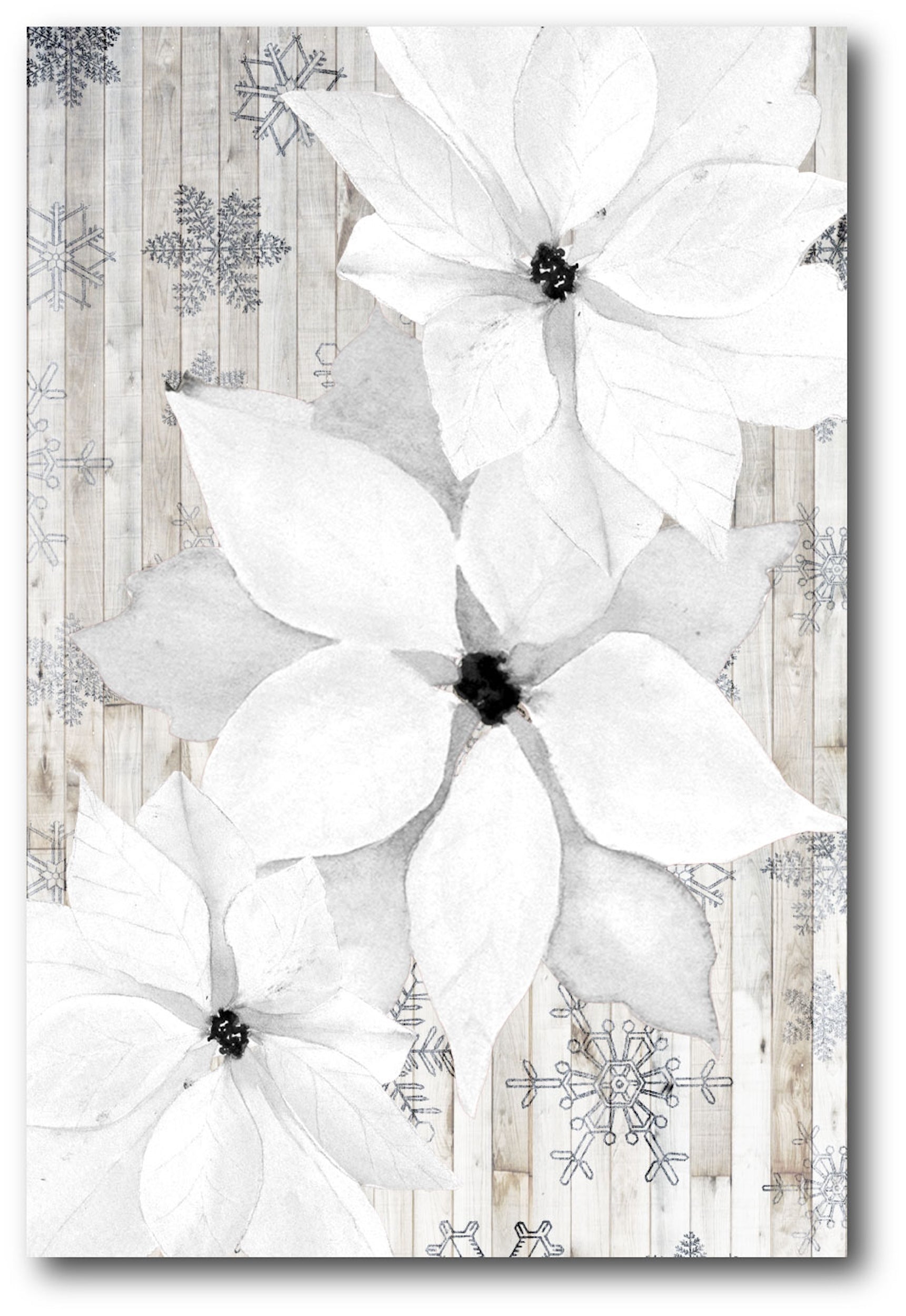 Sophisticated Christmas Flower Gallery-Wrapped Canvas Wall Art