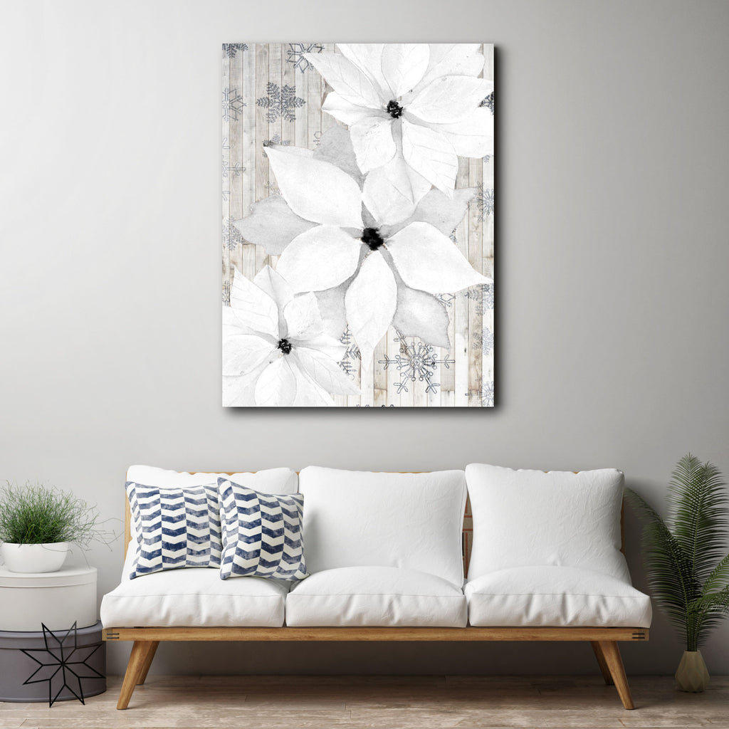 Sophisticated Christmas Flower Gallery-Wrapped Canvas Wall Art