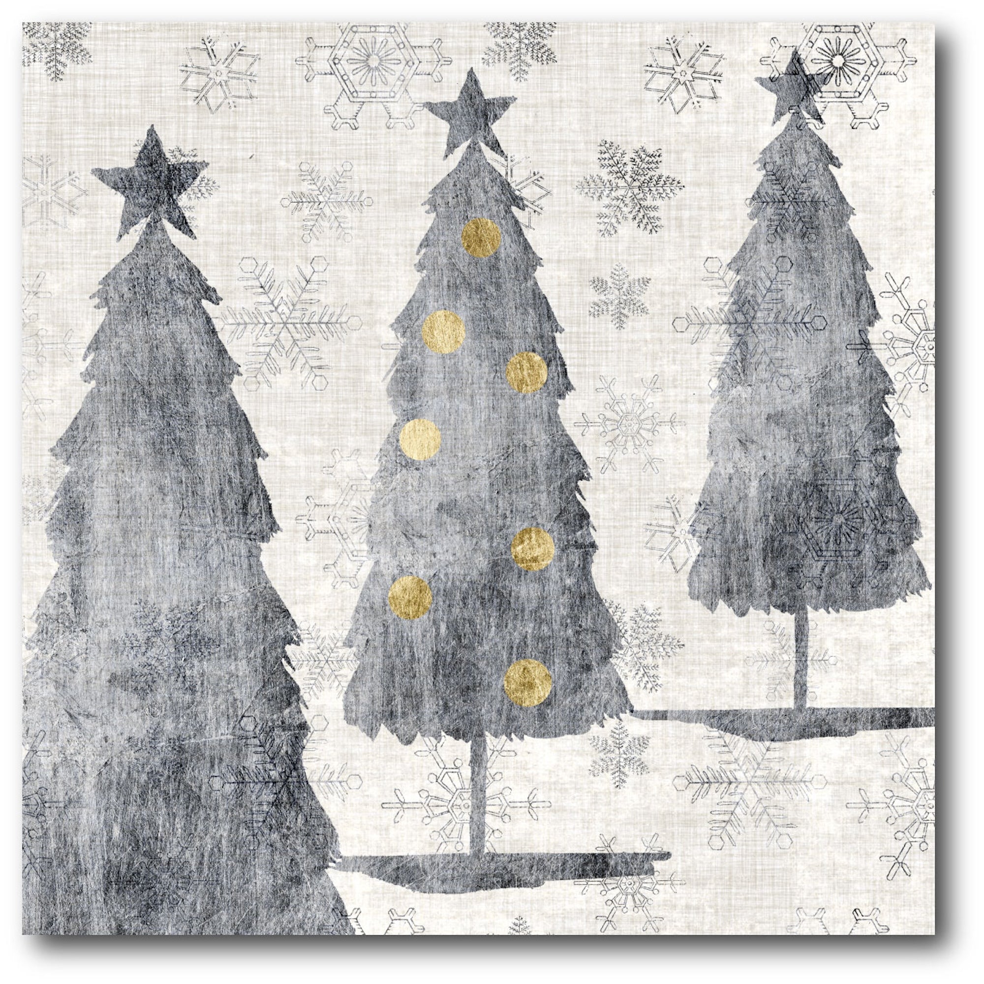 Sophisticated Christmas Trees Gallery-Wrapped Canvas Wall Art