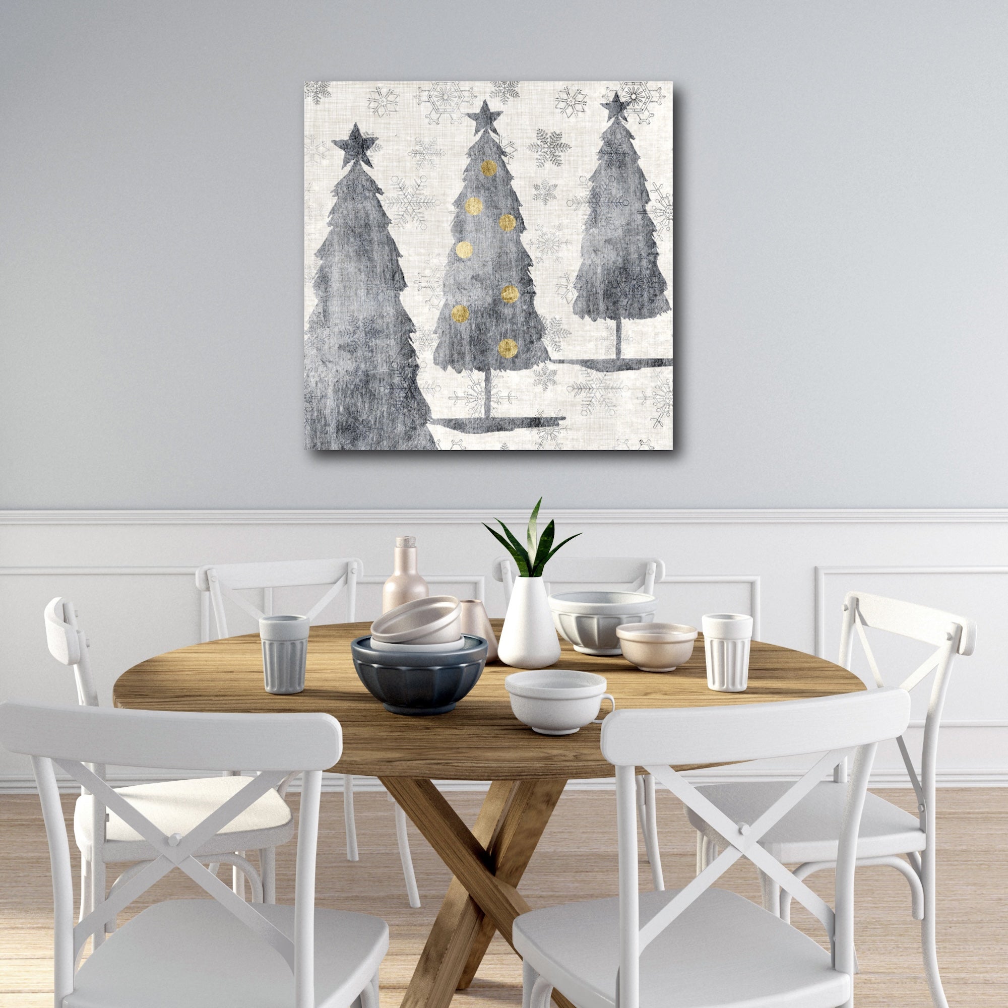 Sophisticated Christmas Trees Gallery-Wrapped Canvas Wall Art