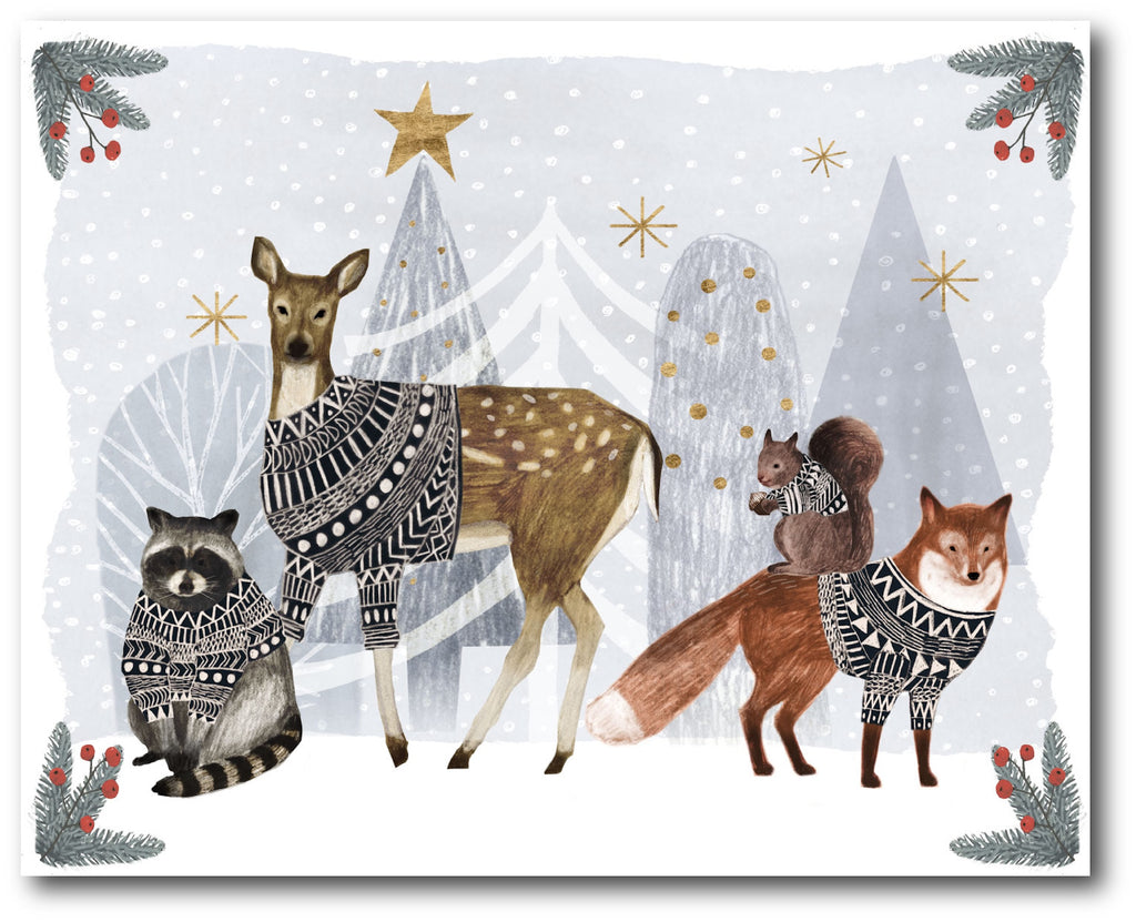 Christmas Woodland I Gallery-Wrapped Canvas Wall Art