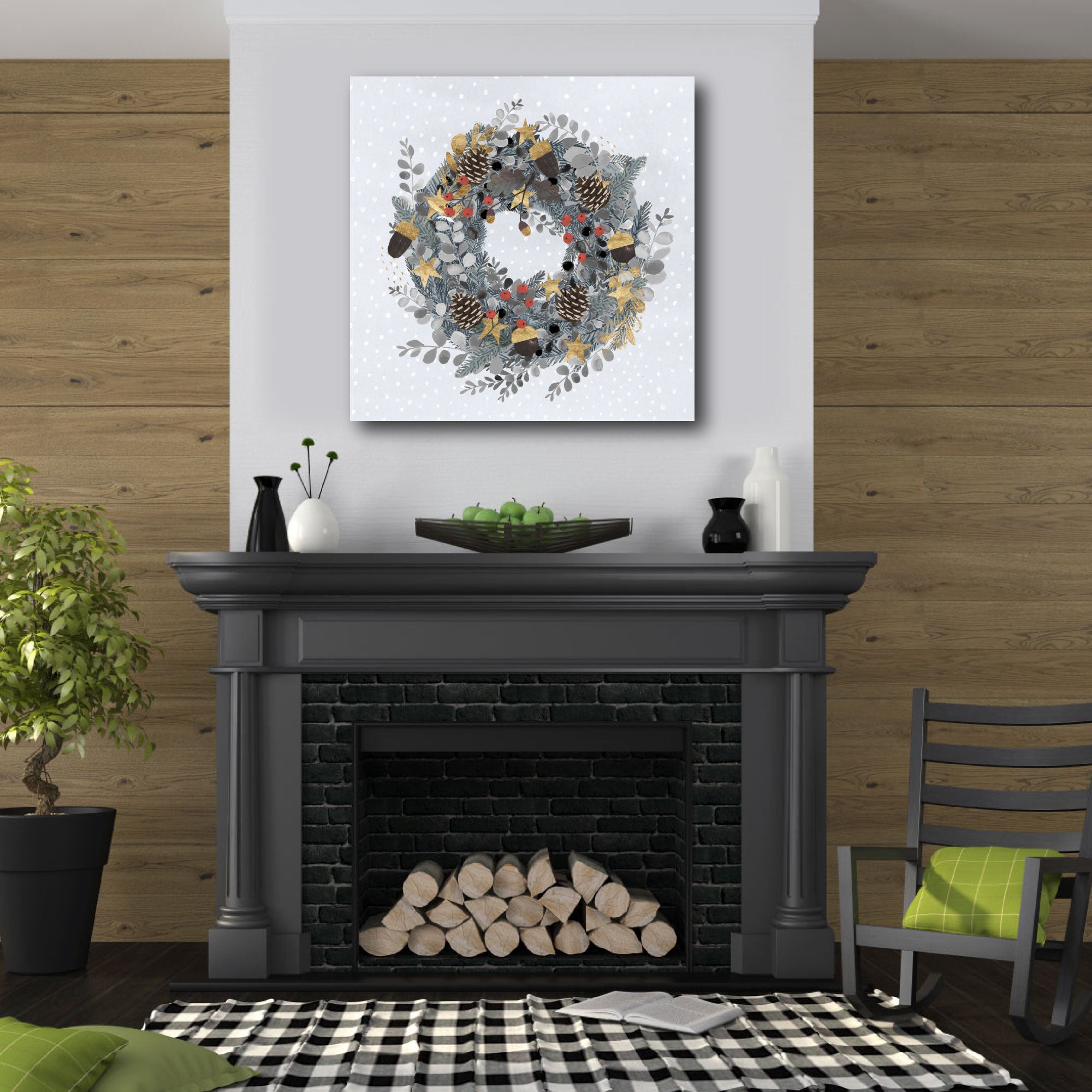 Christmas Woodland III Gallery-Wrapped Canvas Wall Art