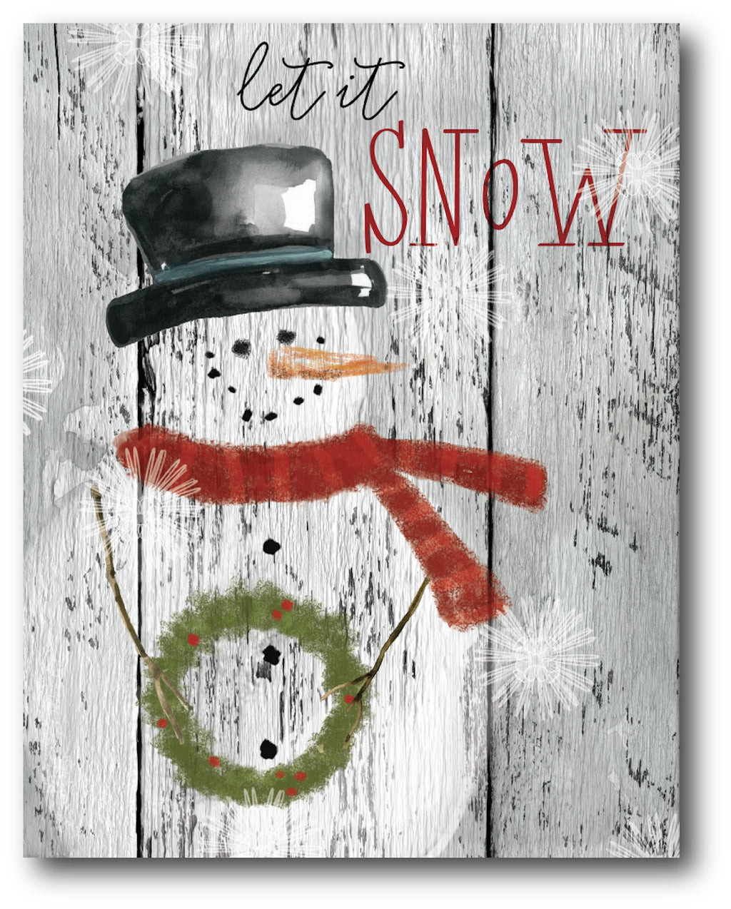 Let It Snow Snowman Gallery-Wrapped Canvas Wall Art