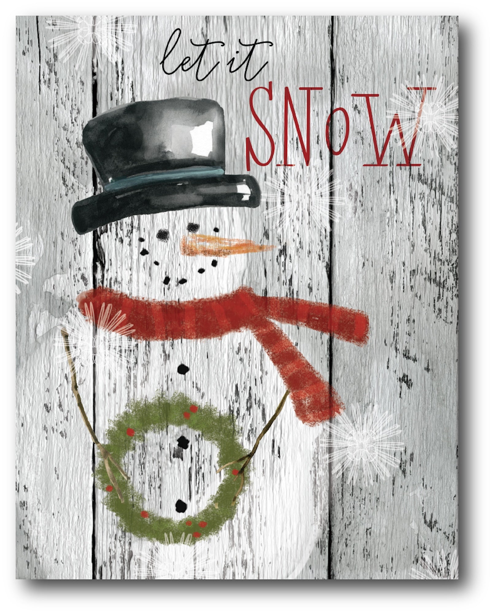 Let It Snow Snowman Gallery-Wrapped Canvas Wall Art
