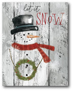Let It Snow Snowman Gallery-Wrapped Canvas Wall Art