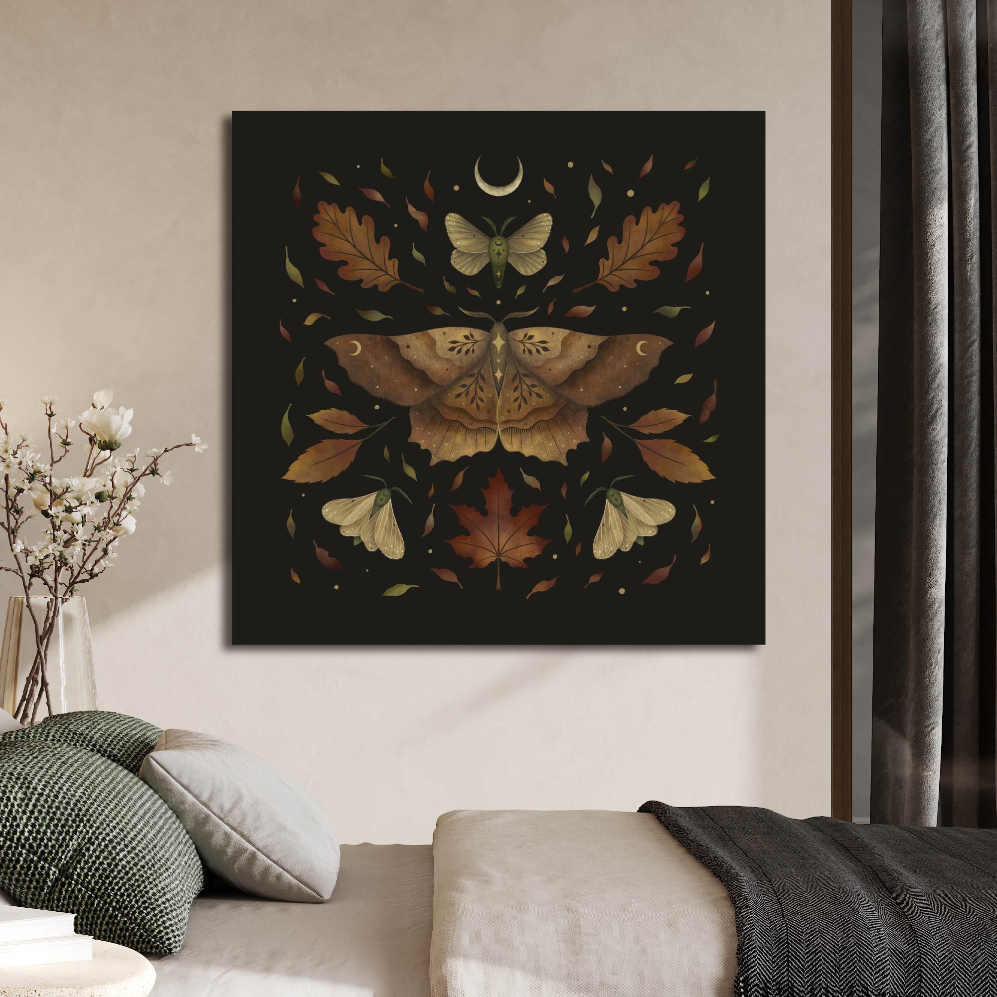 Autumn Moth Gallery-Wrapped Canvas Wall Art
