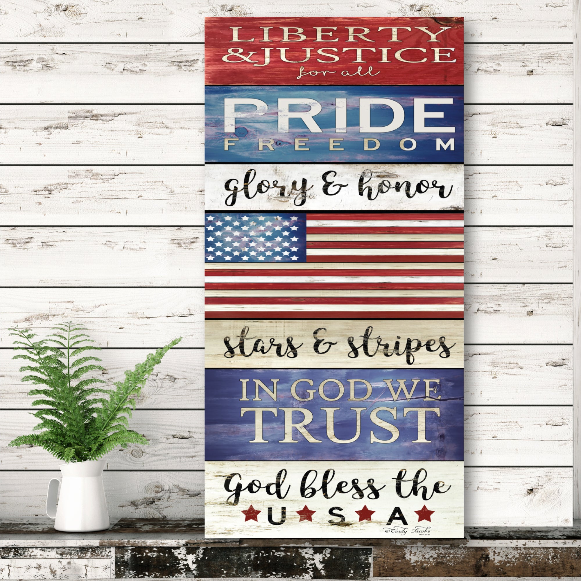 Celebrate 250 Liberty and Justice Gallery-Wrapped Canvas Wall Art with Wounded Warrior Project