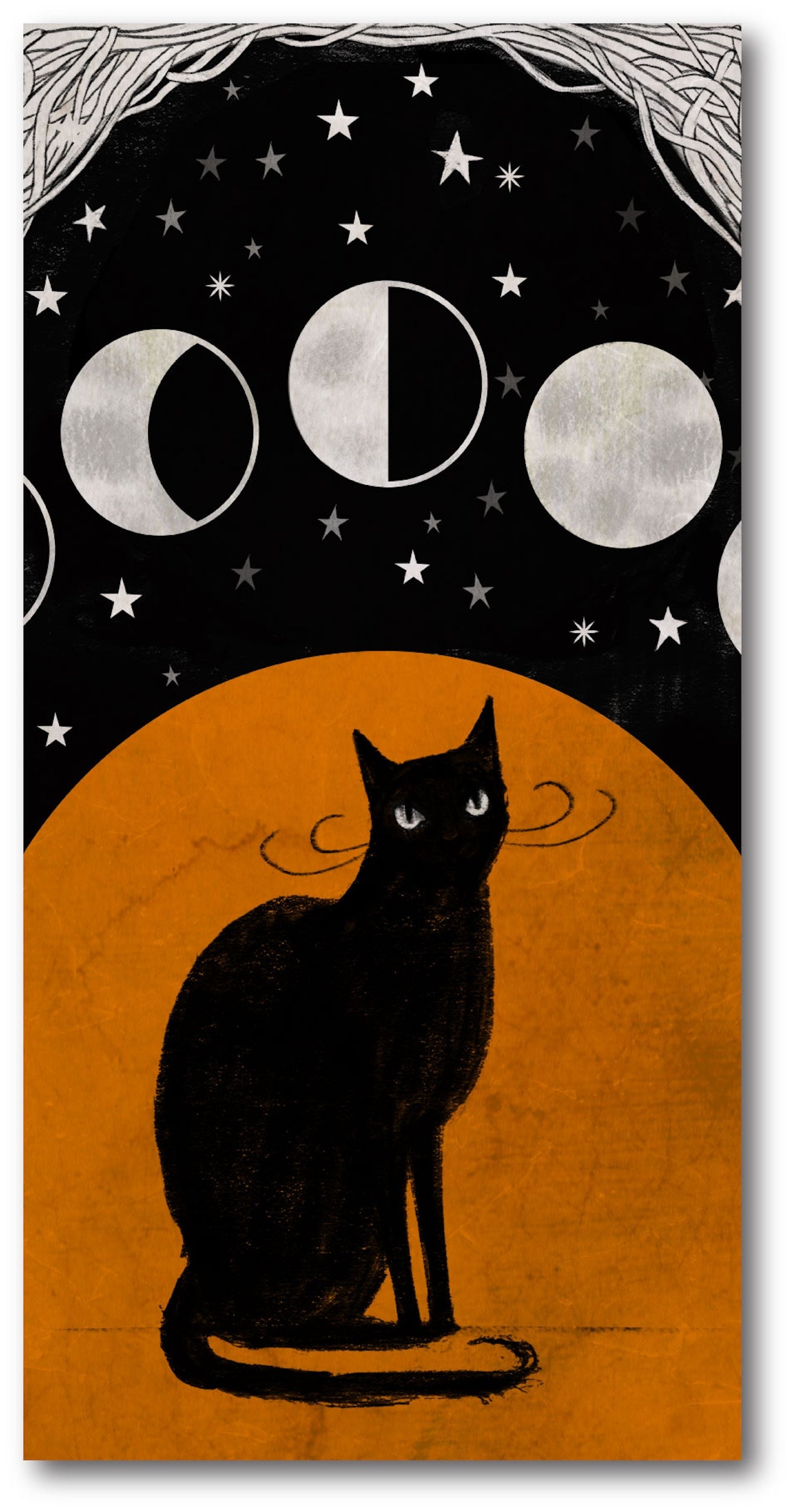 Moon & Cat Gallery-Wrapped Canvas Wall Art