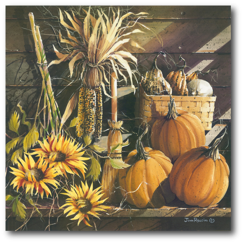 Pumpkin & Sunflower Gallery-Wrapped Canvas Wall Art