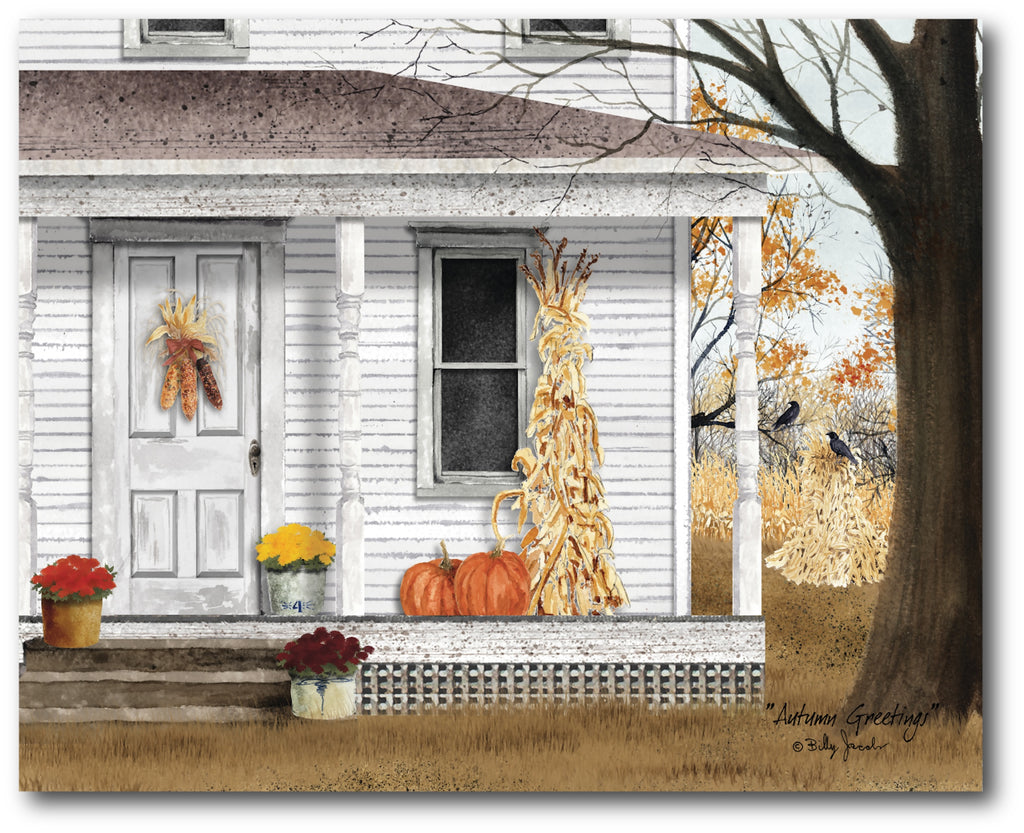 Autumn Porch Gallery-Wrapped Canvas Wall Art
