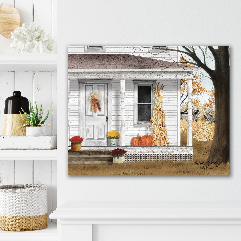 Autumn Porch Gallery-Wrapped Canvas Wall Art