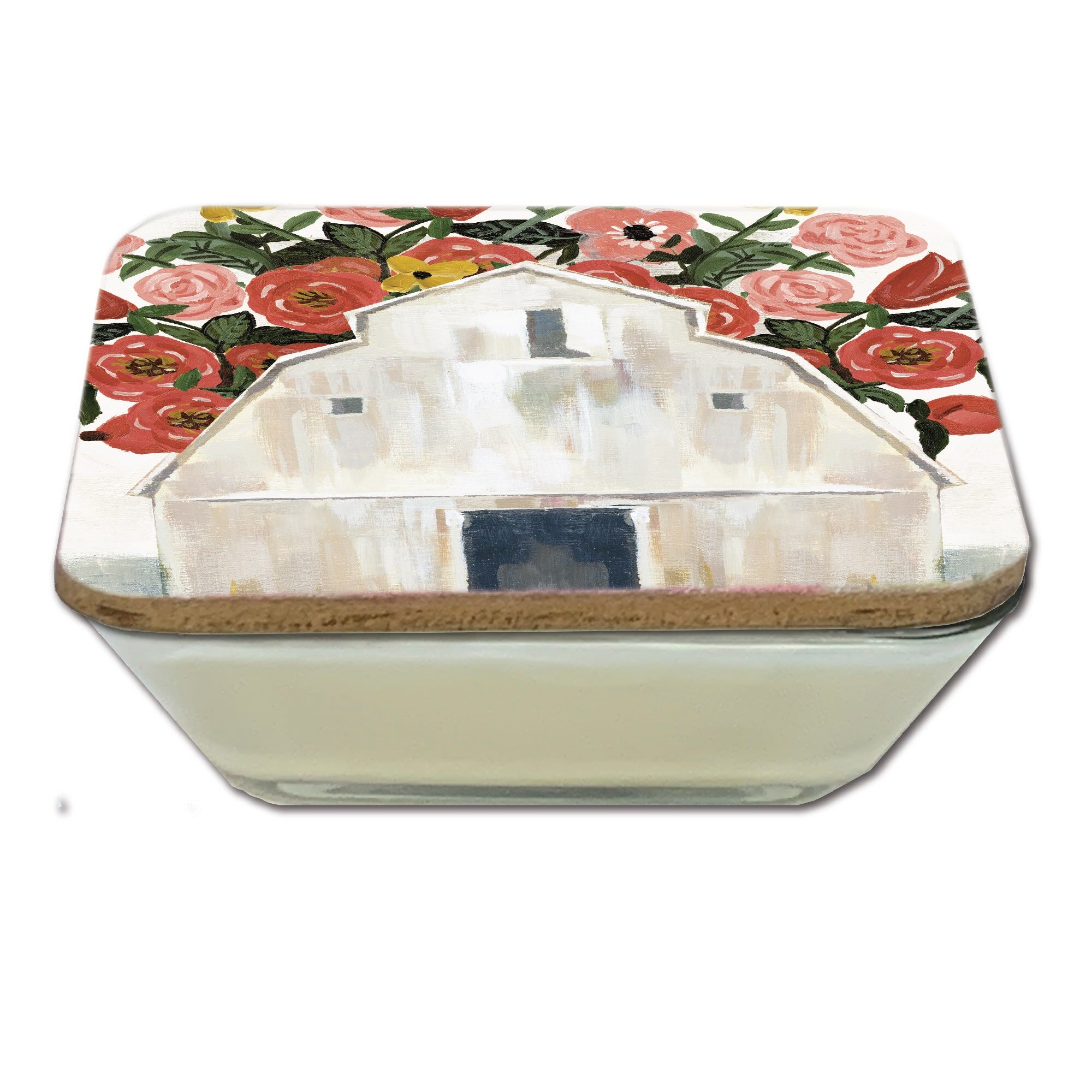 Cotton Rose 20oz Soy Candle & Rose Barn Artboard Lid Set