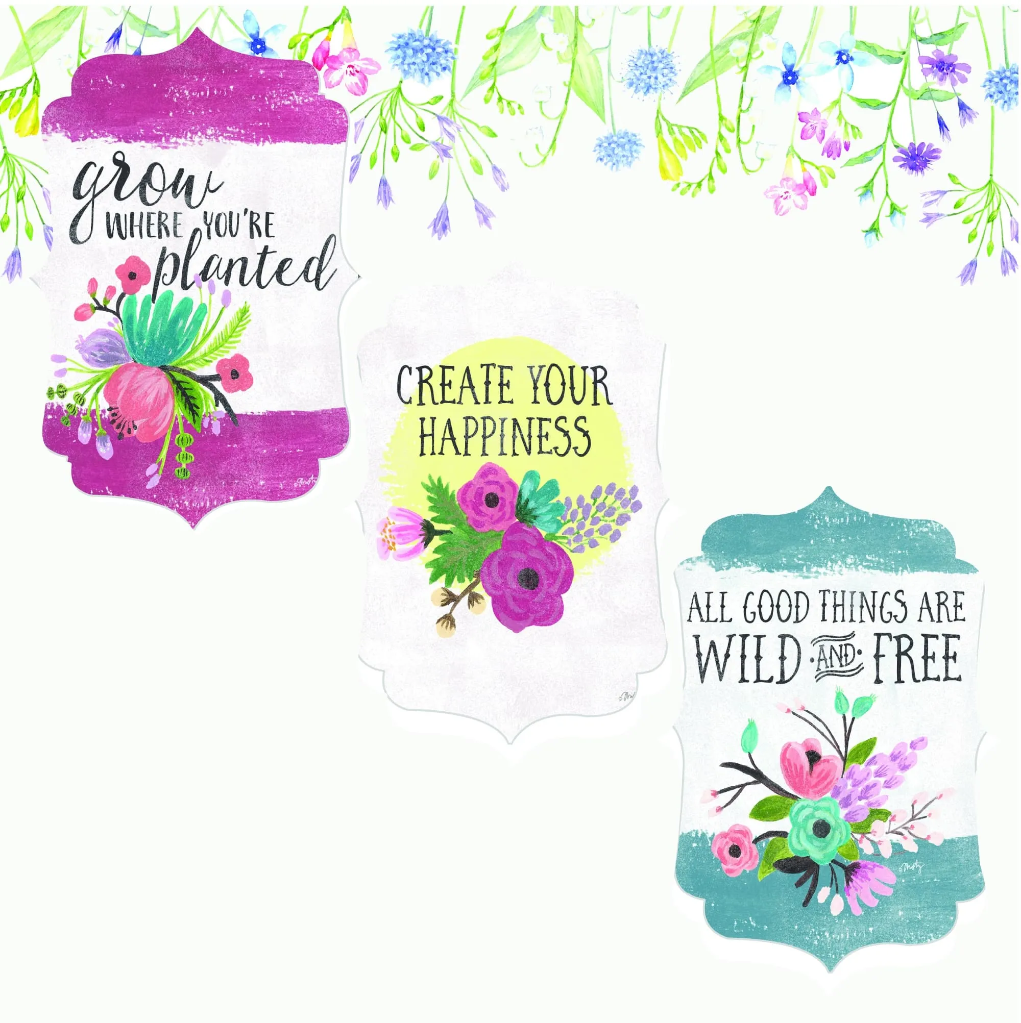 Grow Together 3 Piece Fabric Wall Decal Set