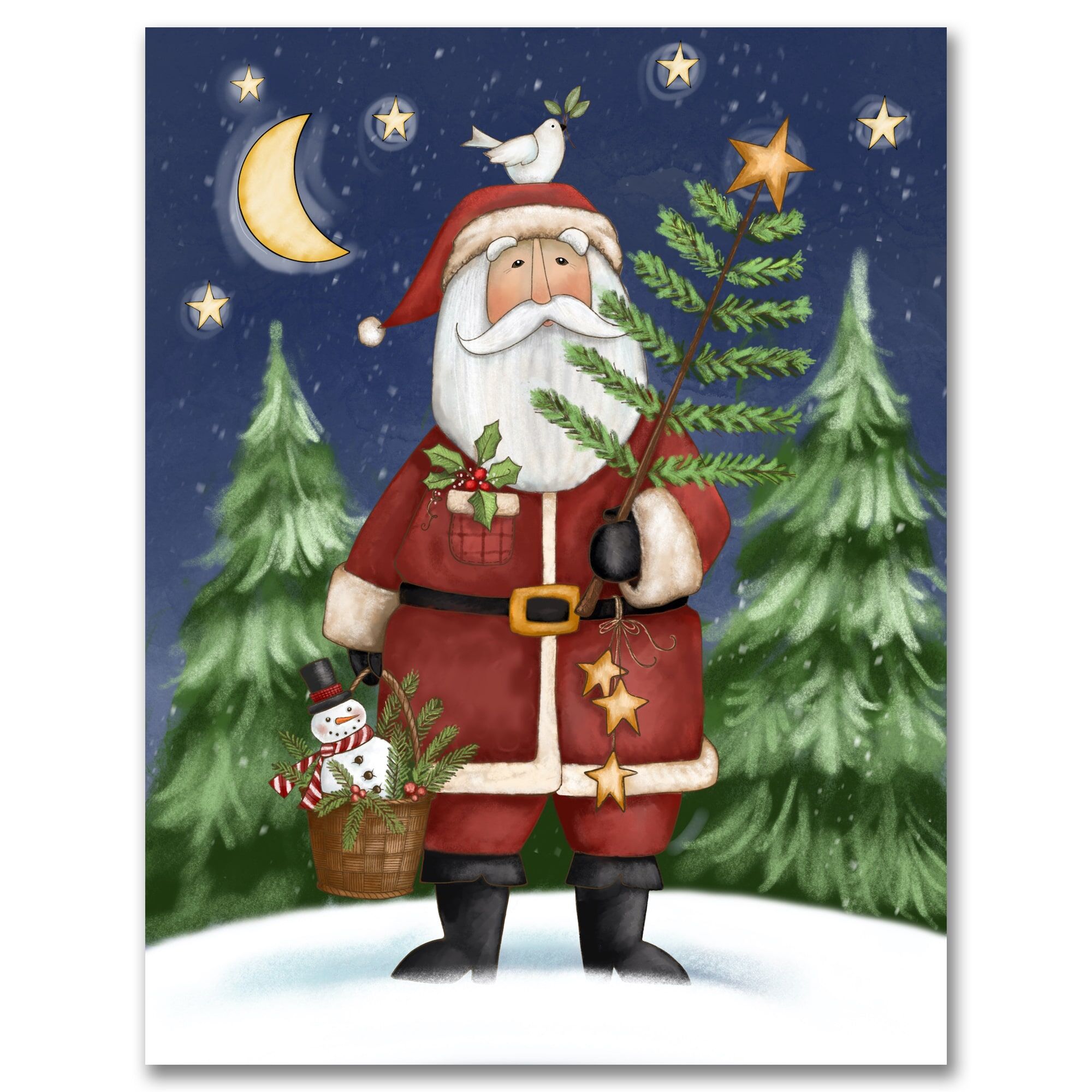 Prim Santa Gallery-Wrapped Canvas