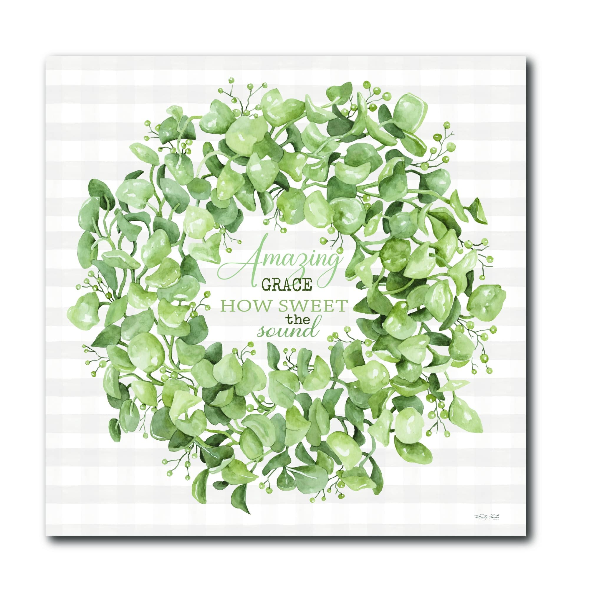 Inspirational Organics ~ Amazing Grace Wreath Gallery-Wrapped Canvas