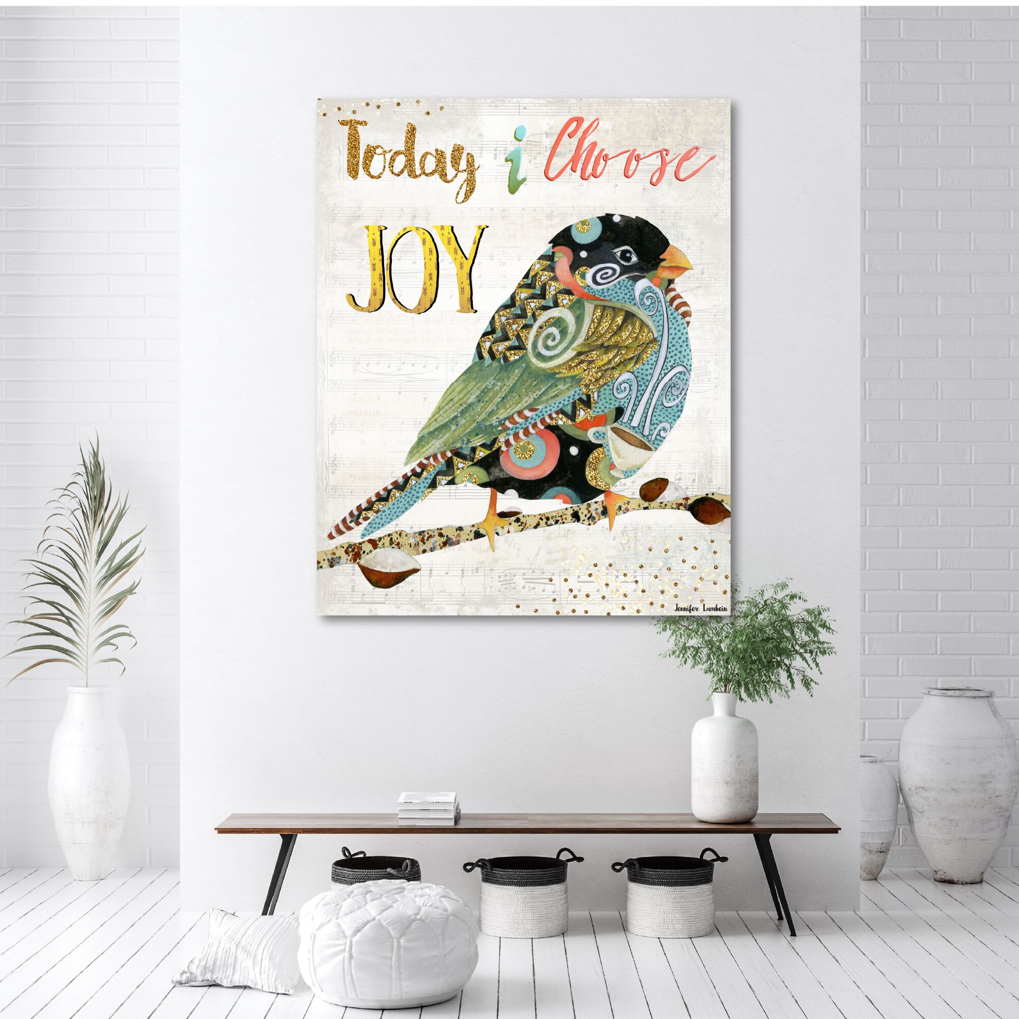 Jennifer Lambein ~ Today I Choose Joy - Cream Gallery-Wrapped Canvas