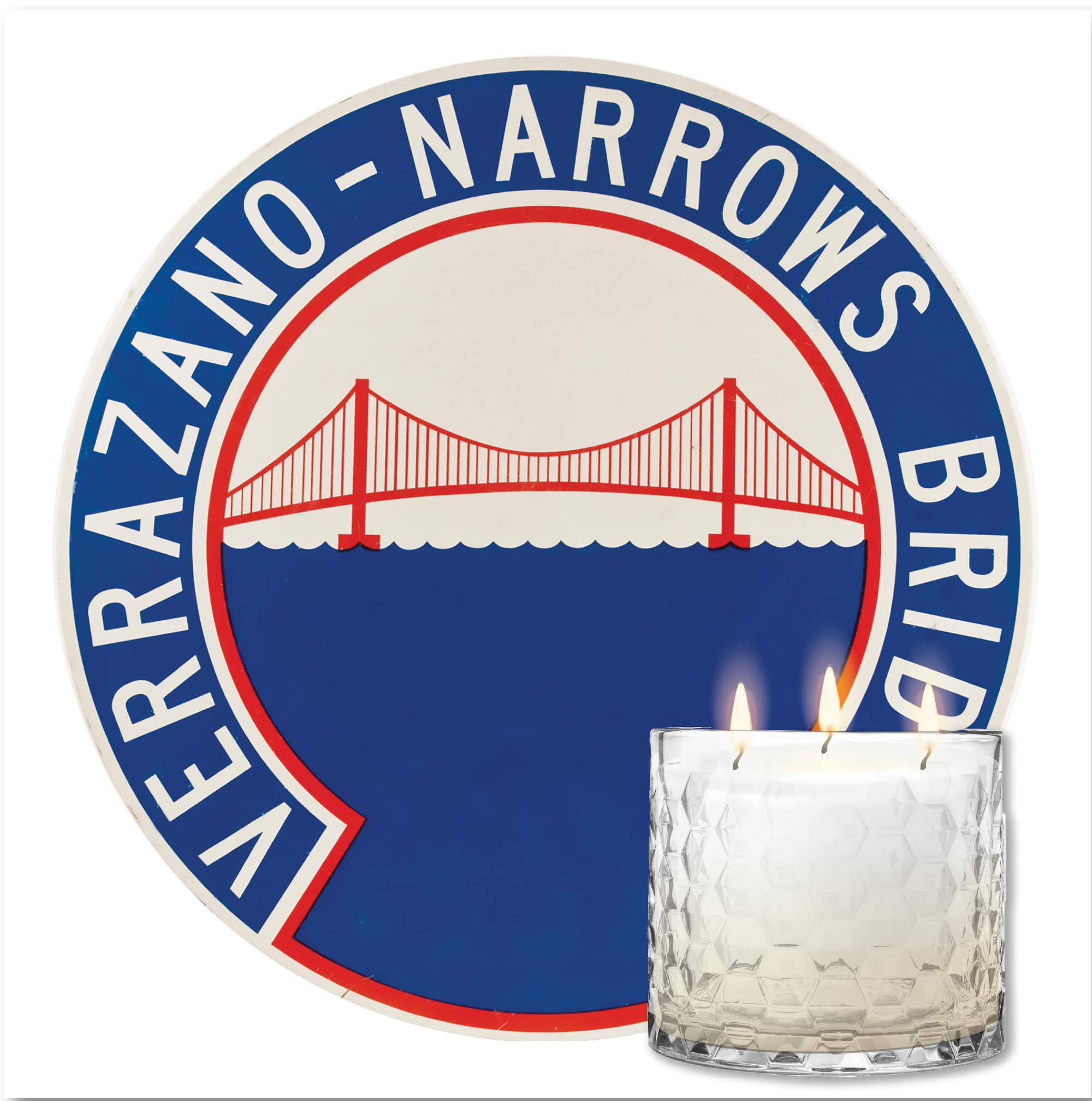 MTA Collection Verrazano Bridge Artboard & Waterways 3-Wick 13.5oz Soy Wax Candle