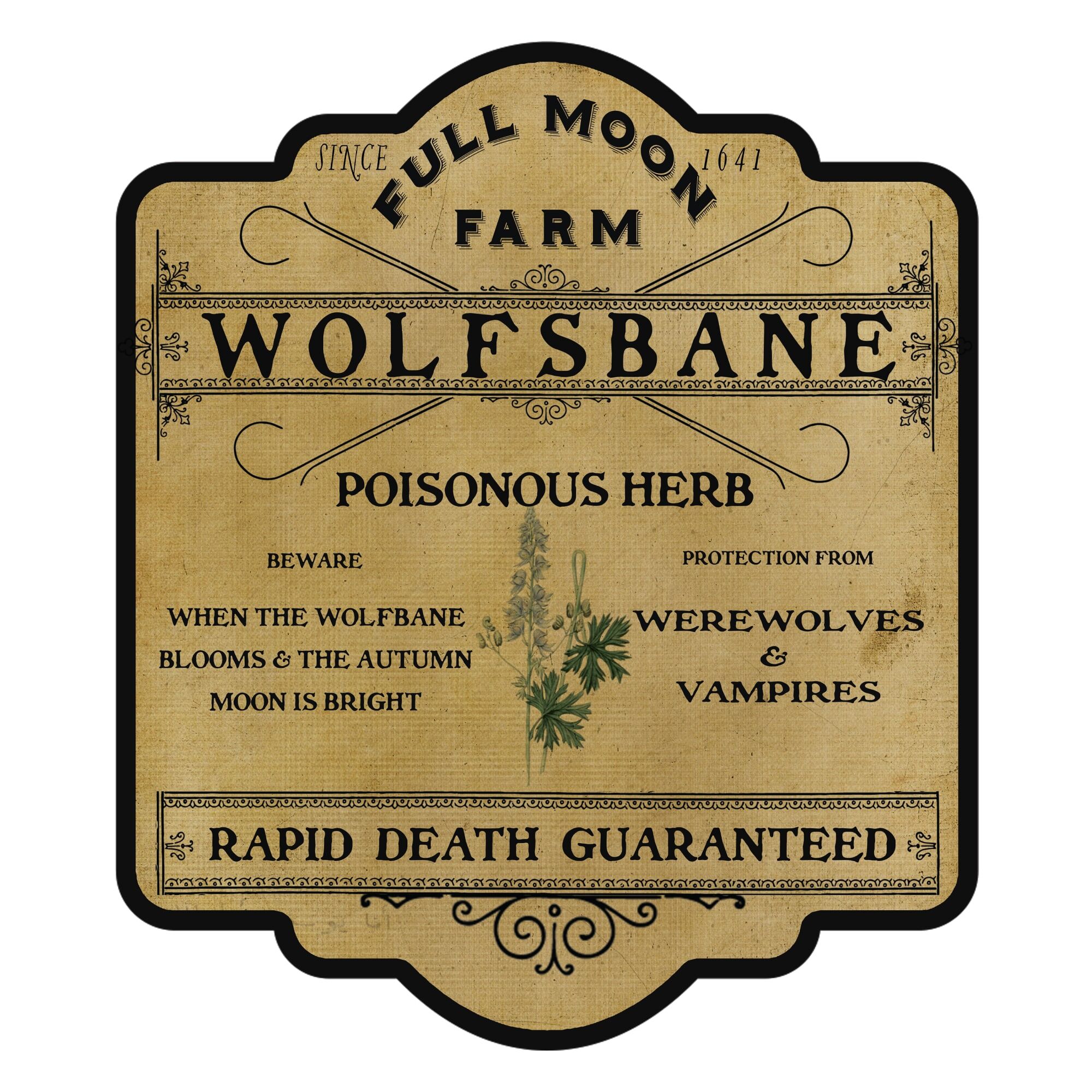 Full Moon Farm ~ Wolfsbane 16x16" Gallery Art Fabric Wall Decal
