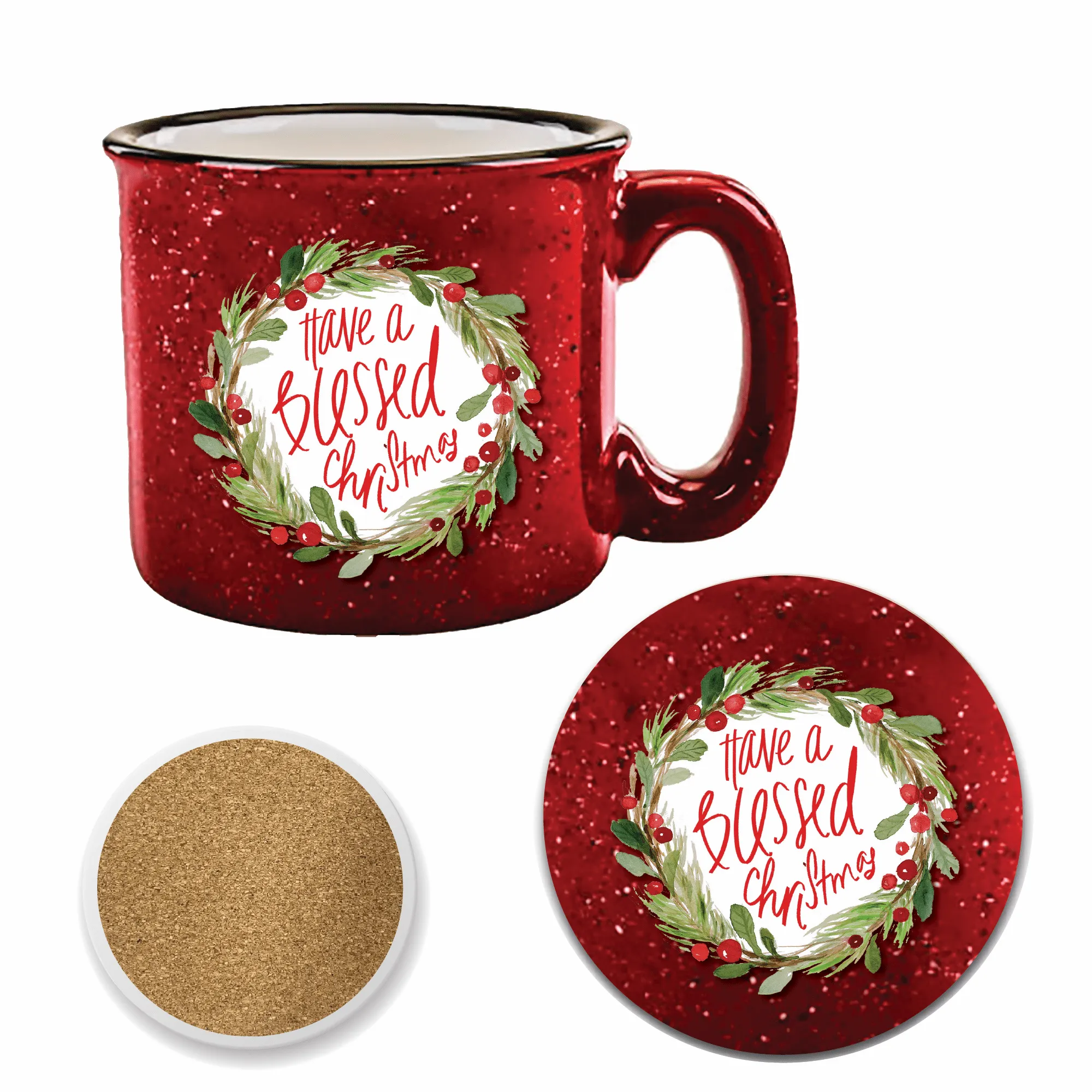 Have a Blessed Christmas 15oz Cozy Mug & 4" Coaster Set