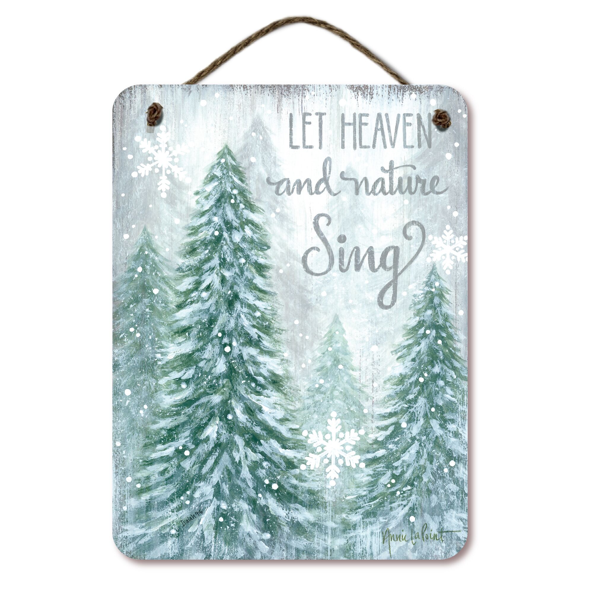 Let Heaven and Nature Sing 12X16 Hanging Artboard with Twine Rope