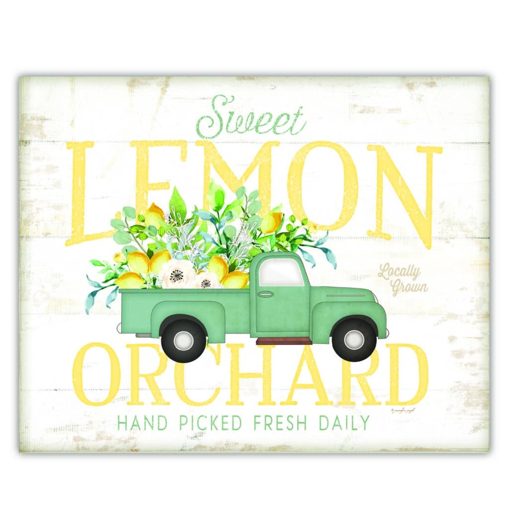 Sweet Lemon Orchard Wooden Artboard Decor