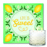 Citronella Soy Wax Candle & Life is Sweet Artboard Patio Set