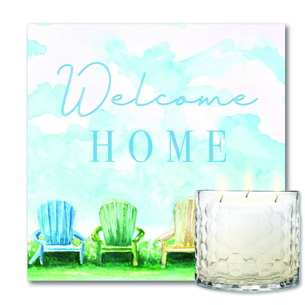 Citronella Soy Wax Candle & Welcome Home Art Board Patio Set