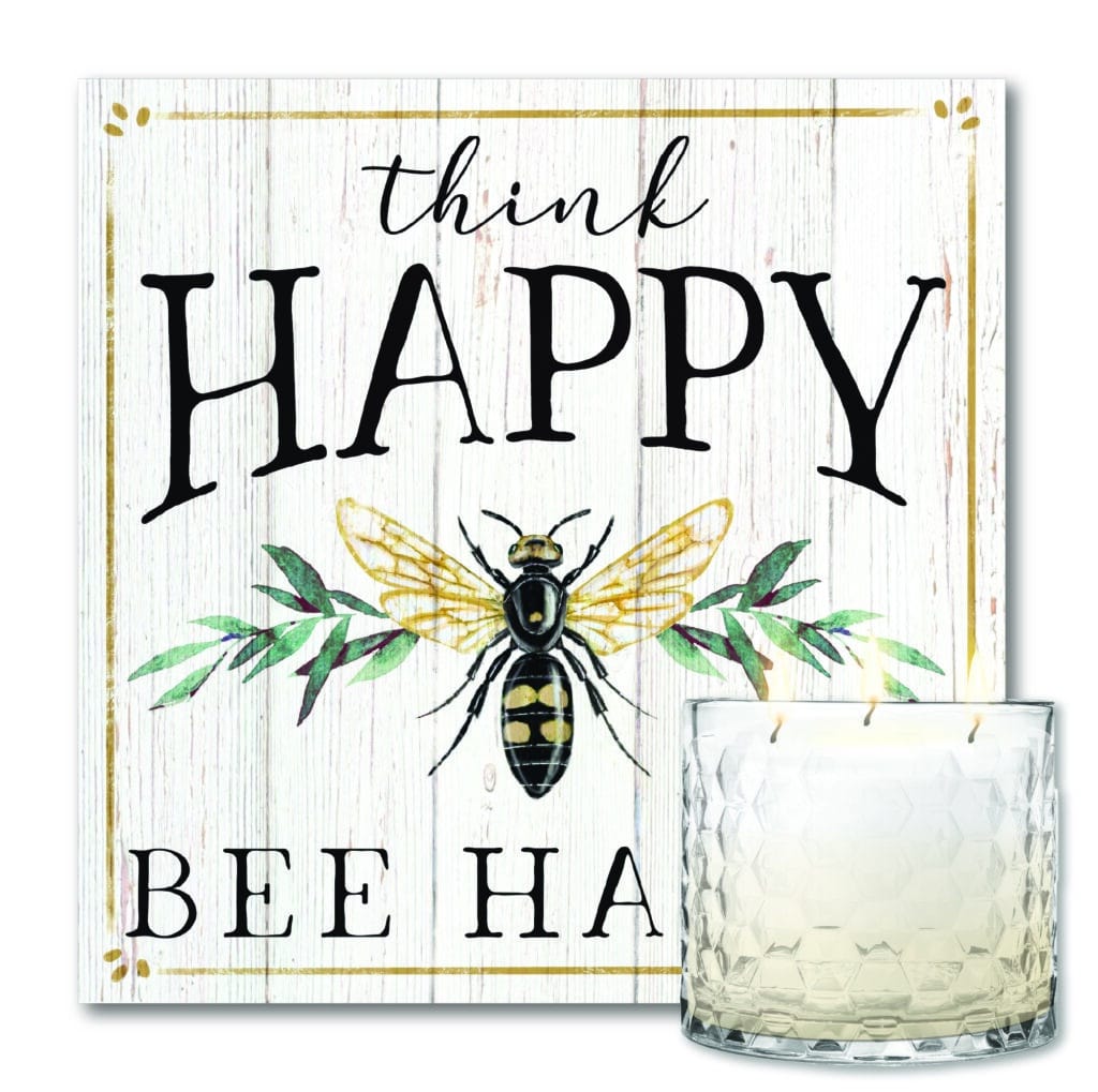 Citronella Soy Wax Candle &  Bee HappyArt Board Patio Set
