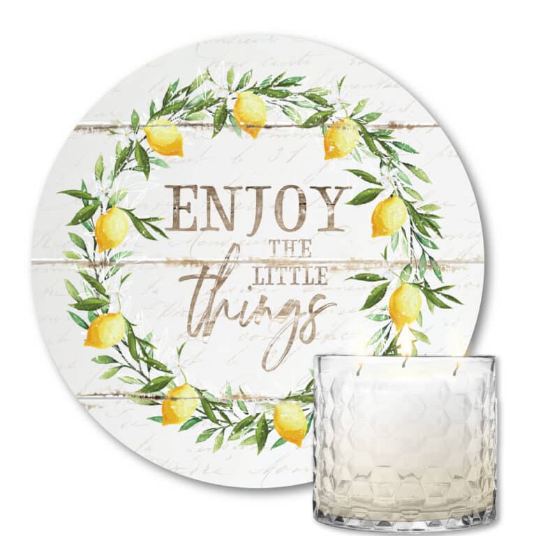 Citronella Soy Wax Candle & Enjoy Lemon Wreath Artboard Patio Set