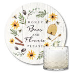 Citronella Soy Wax Candle & Honey Bees & Flowers Artboard Patio Set