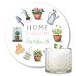 Citronella Soy Wax Candle & Home is Where My Garden Is Artboard Patio Set