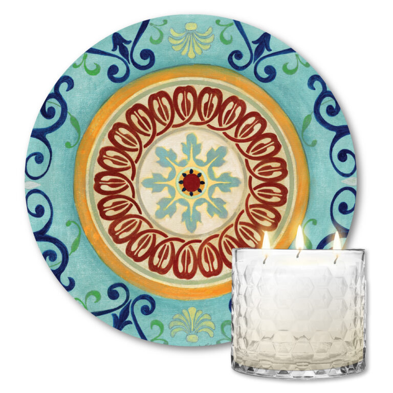 Citronella Soy Wax Candle & Jeweled Mosaic II Artboard Patio Set