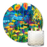 Citronella Soy Wax Candle & Yellow Garden Artboard Patio Set