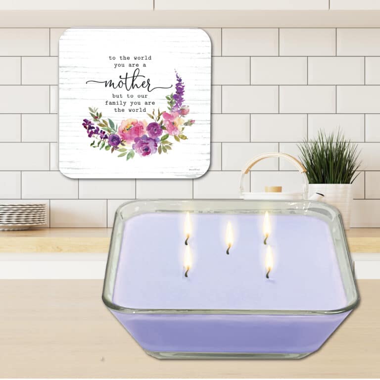 Vanilla Rose Soy Candle & Mother the World Artboard Lid Set