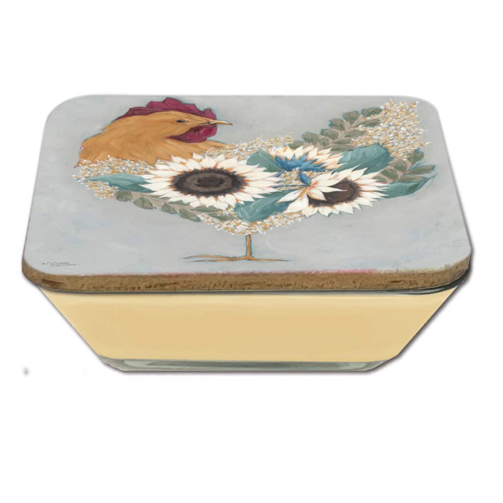 Magnolia Soy Candle & Sunflower Rooster Artboard Lid Set